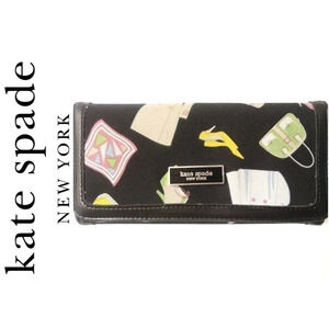 KATE SPADE NEW YORK TRI FOLD WALLET - BLACK